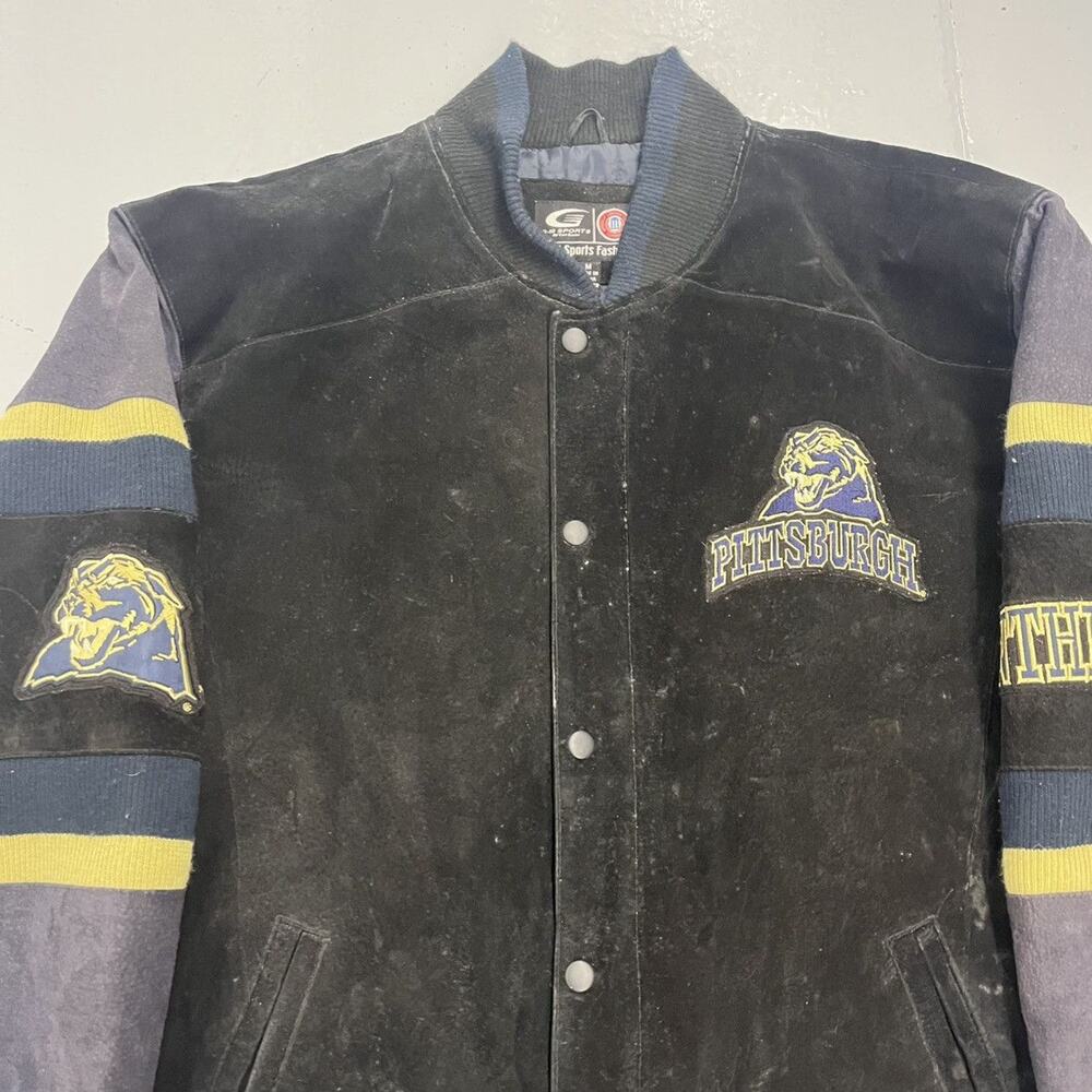 Vintage 90s University of Pittsburgh Pitt Bomber Jacket - Picture 2 of 6